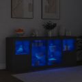 vidaXL Komoda s LED svetlami čierna 163x37x67 cm
