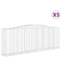 vidaXL Oblúkové gabionové koše 5 ks 400x50x140/160 cm pozink. železo