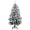 vidaXL Umelý výklopný vianočný stromček 150 LED a sada gúľ 120 cm
