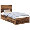vidaXL Rám postele Staré drevo 90 x 200 cm Kompozitné drevo