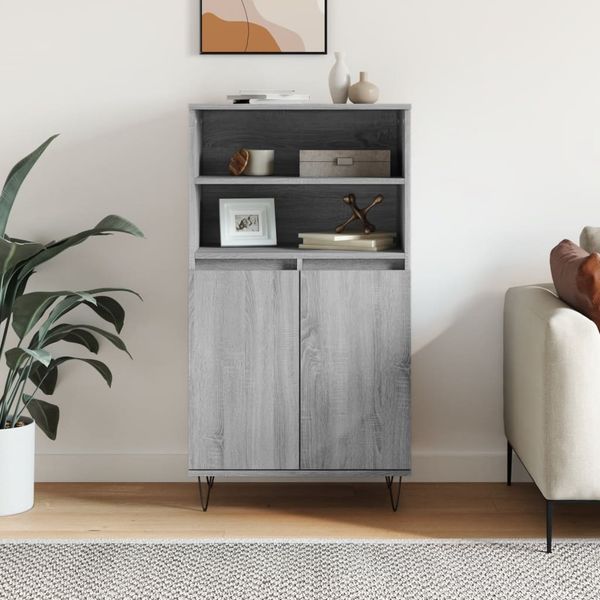 vidaXL Vysoká skrinka sivý dub sonoma 60x36x110 cm spracované drevo