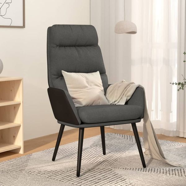 vidaXL Relaxačné kreslo tmavosivé látkové