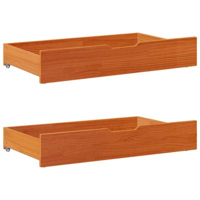 vidaXL Zásuvky pod posteľ 2 ks voskové 90x55x17 cm masívna borovica