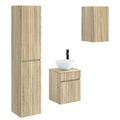 vidaXL Sada kúpeľňového nábytku 3 ks Dub sonoma 33 x 34,5 x 160 cm