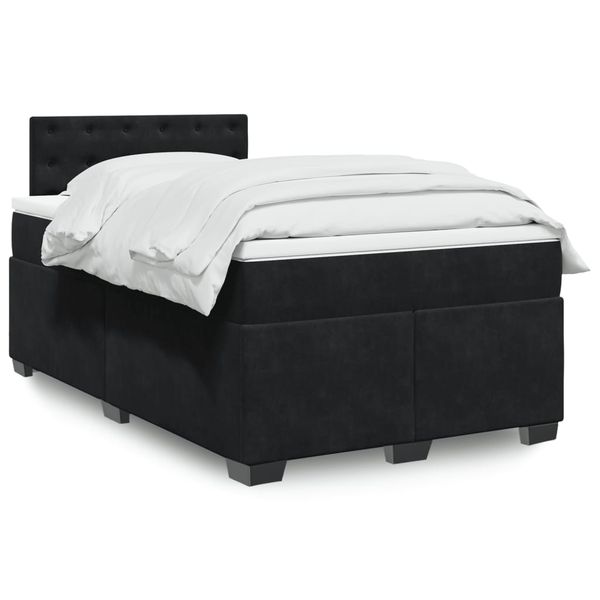 vidaXL Boxspring posteľ s matracom čierna 120x190 cm zamat