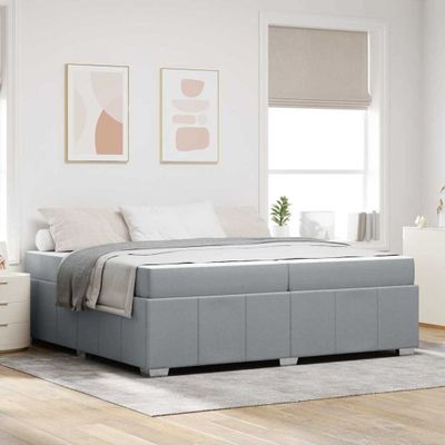 vidaXL Rám postele s matracmi Svetlosivá 200 x 200 cm látka