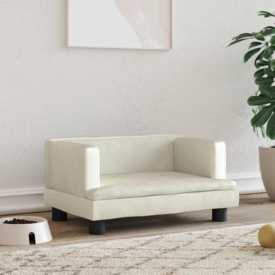 vidaXL Pelech pre psa krémový 60x40x30 cm zamat