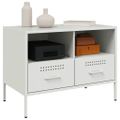 vidaXL TV skrinky 2 ks biele 68x39x50,5 cm oceľ