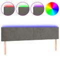 vidaXL Čelo postele s LED tmavosivé 160x5x78/88 cm zamat