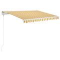 vidaXL Automaticky zaťahovacia markíza 350x250 cm žltá a biela