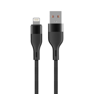 Kábel Maxlife MXUC-07 USB - Lightning 1,0 m 2,4A čierny nylon