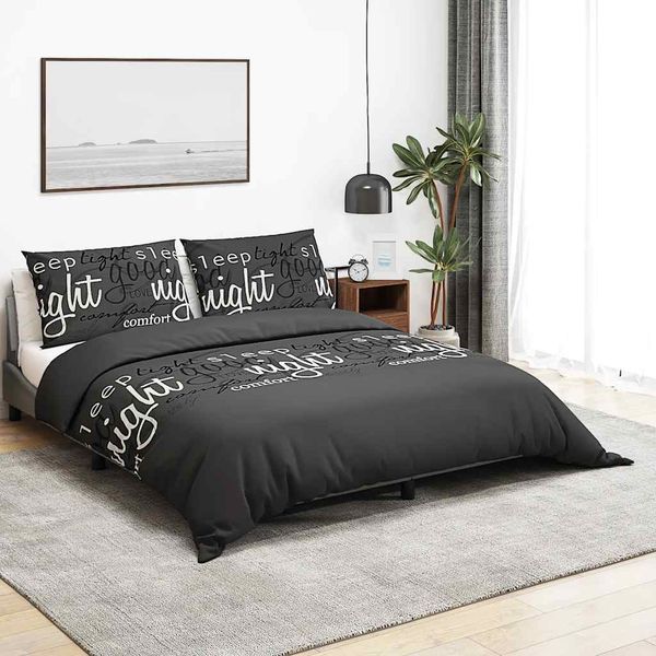 vidaXL Súprava obliečok na paplón čierna 140x200 cm bavlna