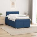 vidaXL Posteľ boxspring s matracom Modrá 120 x 190 cm Látka