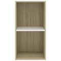 vidaXL Knižnica s 2 policami,biela a sonoma 40x30x76,5cm, drevotrieska
