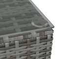 vidaXL Záhradný konferenčný stolík sivý 60x60x30 cm polyratan a sklo