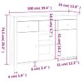 vidaXL Komoda čierna 100x35x74,5 cm borovicový masív