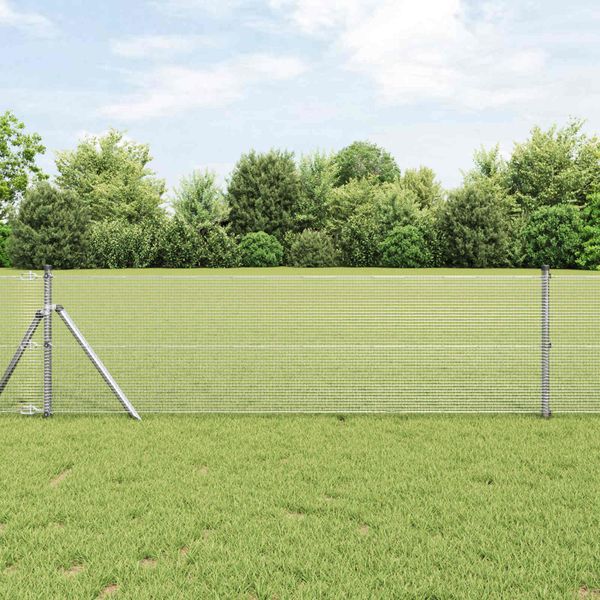 vidaXL Zvarený drôtený plot 2500 x 80 cm Strieborná