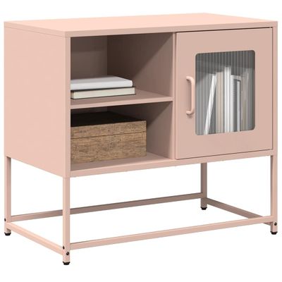 vidaXL TV skrinka ružová 68x39x60,5 cm oceľ