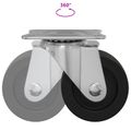 vidaXL Otočné koliesko 12 ks Strieborná 60 x 60 x 50 mm Železo a nylon