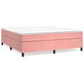 vidaXL Posteľný rám s boxspringom ružový 180x200 cm zamat