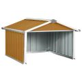 vidaXL Prístrešok na robotickú kosačku 92x97x63 cm oceľový hnedý