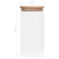 vidaXL Skladovacie sklenené poháre s bambusovými viečkami 4 ks 1200 ml