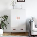 vidaXL Vysoká skrinka lesklá biela 69,5x31x115 cm kompozitné drevo
