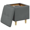 vidaXL Ottoman s Úložným Priestorom Tmavo šedá 40 x 40 x 45 cm látka