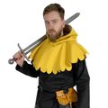 Stredoveká vlnená kápia - žltá