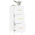 vidaXL Komoda biela 34,5x34x90 cm spracované drevo