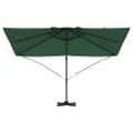 vidaXL Slnečník 351 x 250 x 260 cm Polyester a hliník Zelená