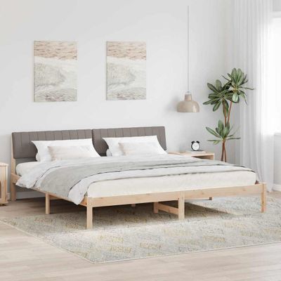 vidaXL Rám postele Hnedá a taupe 200 x 200 cm Borovicový masív