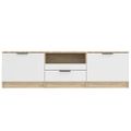 vidaXL TV stolík biely a sonoma 140x35x40 cm spracované drevo