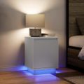 vidaXL Nočné skrinky s LED osvetlením 2 ks Biela 38x34x50 cm