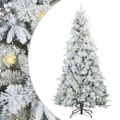 vidaXL Umelý Sklápací Vianočný Stromček Biela 240 cm PE a PVC