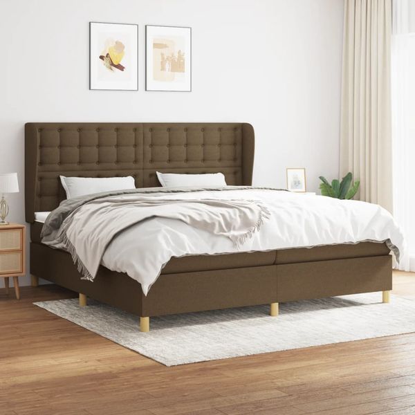 vidaXL Boxspring posteľ s matracom tmavohnedá 200x200 cm látka