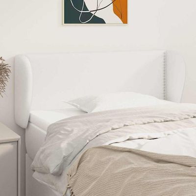 vidaXL Čelo postele so záhybmi biely 103x23x78/88 cm umelá koža