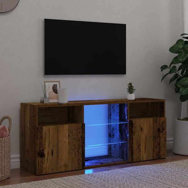 vidaXL TV skrinka s LED staré drevo 120x30x50 cm kompozitné drevo