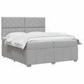 vidaXL Posteľ boxspring s matracom Svetlosivá 200 x 200 cm Látka