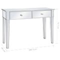 vidaXL Zrkadlový konzolový stolík, MDF a sklo 106,5x38 x76,5 cm