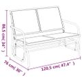 vidaXL Záhradné hojdacia lavica hnedá 120,5x76x86,5cm textilén a oceľ