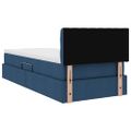 vidaXL Postel s úložným prostorem a matrací Modrá 90 x 190 cm Zamat