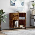 vidaXL Skrinka na platne dymový dub 84,5x38x48 cm kompozitné drevo