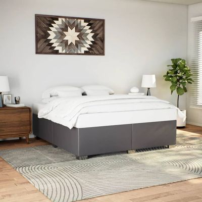 vidaXL Posteľný rám sivý 200x200 cm umelá koža