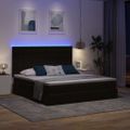 vidaXL LED úložná posteľ s matracom Čierna 180 x 200 cm Zamat