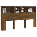 vidaXL Čelo postele so skrinkou dymový dub 180x19x103,5 cm