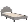 vidaXL Detský rám na posteľ s čelom Svetlosivá 80 x 200 cm Zamat