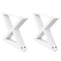 vidaXL Nohy konferenčného stolíka 2 ks biele 50x(30-31,3) cm oceľové