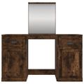 vidaXL Toaletný stolík so zrkadlom dymový dub 130x50x132,5 cm