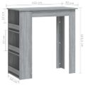 vidaXL Barový stôl+regál, sivá sonoma 102x50x103,5cm kompozitné drevo